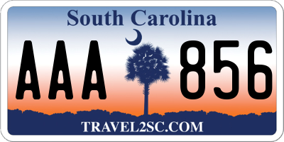 SC license plate AAA856