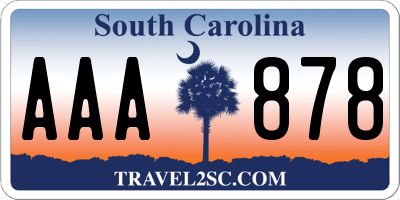 SC license plate AAA878