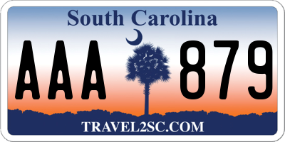 SC license plate AAA879