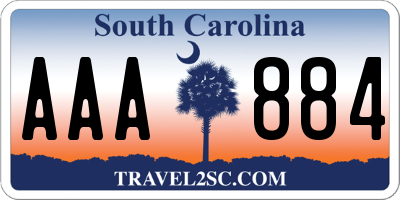 SC license plate AAA884