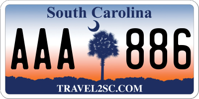 SC license plate AAA886