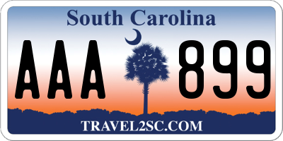 SC license plate AAA899