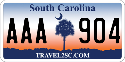 SC license plate AAA904