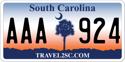 SC license plate AAA924
