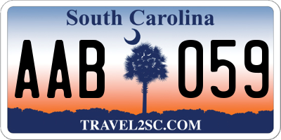 SC license plate AAB059