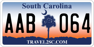 SC license plate AAB064