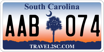 SC license plate AAB074