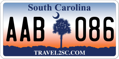 SC license plate AAB086