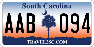 SC license plate AAB094