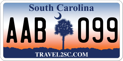 SC license plate AAB099