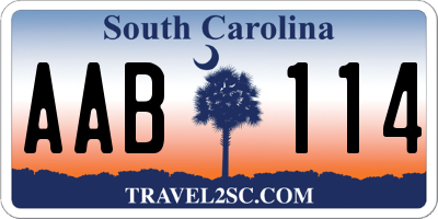 SC license plate AAB114