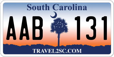 SC license plate AAB131
