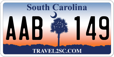 SC license plate AAB149