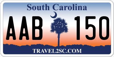 SC license plate AAB150