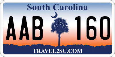 SC license plate AAB160