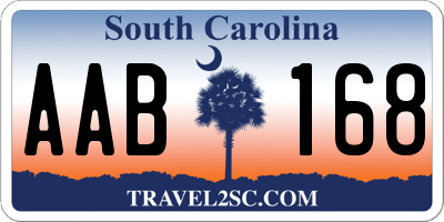SC license plate AAB168