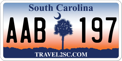 SC license plate AAB197