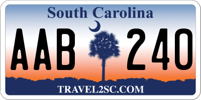 SC license plate AAB240