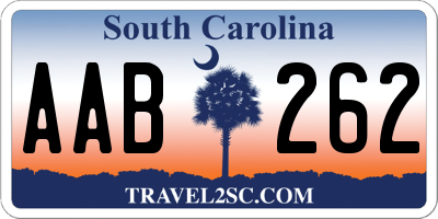 SC license plate AAB262