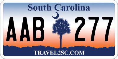 SC license plate AAB277