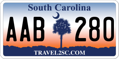 SC license plate AAB280