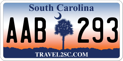 SC license plate AAB293