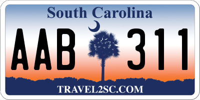 SC license plate AAB311