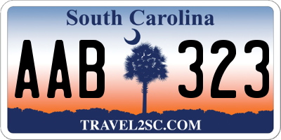 SC license plate AAB323