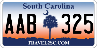 SC license plate AAB325