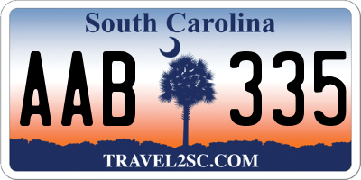 SC license plate AAB335