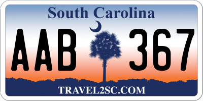 SC license plate AAB367