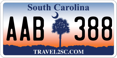SC license plate AAB388