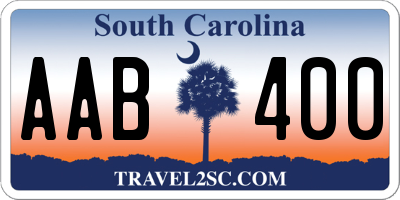 SC license plate AAB400