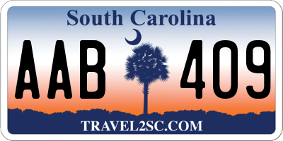 SC license plate AAB409