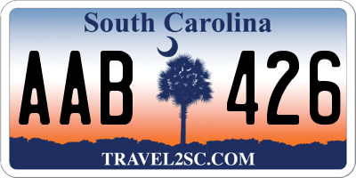 SC license plate AAB426
