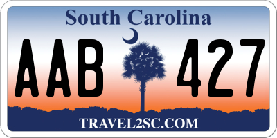 SC license plate AAB427
