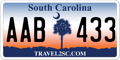 SC license plate AAB433