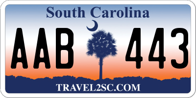 SC license plate AAB443