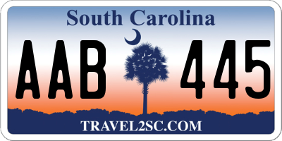 SC license plate AAB445