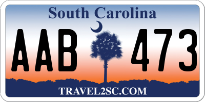 SC license plate AAB473
