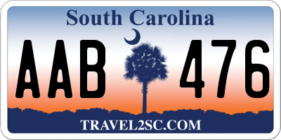 SC license plate AAB476