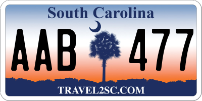 SC license plate AAB477