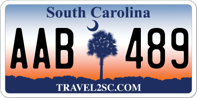 SC license plate AAB489