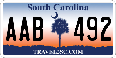 SC license plate AAB492