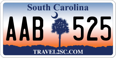 SC license plate AAB525