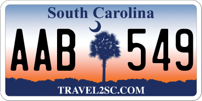 SC license plate AAB549