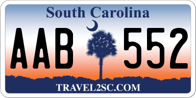 SC license plate AAB552