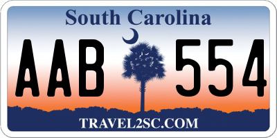 SC license plate AAB554