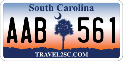 SC license plate AAB561