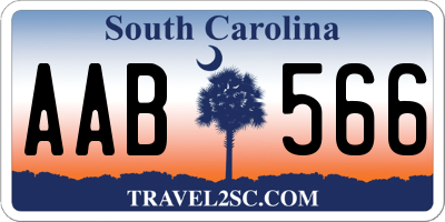 SC license plate AAB566